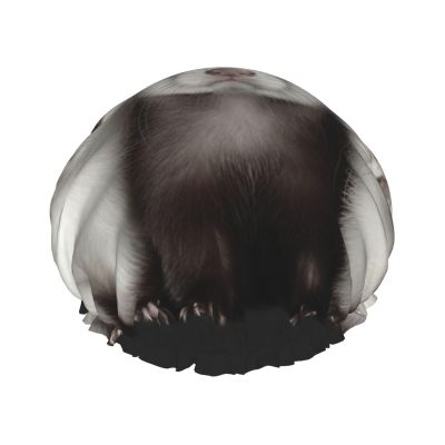 Ferrets Shower Cap for Women Reusable Waterproof Shower Bonnet Double Layer Large Bath Cap Washable Elastic Band Bath Hair Hat for Long Hair, Braids, Men