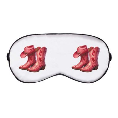 Azeeda 'Pink Heart Cowboy Boots' Sleep/Travel Eye Mask (EY00033650)