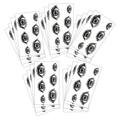 20 Sheet Cute Eye Temporary Tattoo, Small Black Fake Eye Tattoo Sticker for Women Men, Realistic Temp Tatoo Hand Wrist Arm Boy Girl Halloween Body Art Makeup