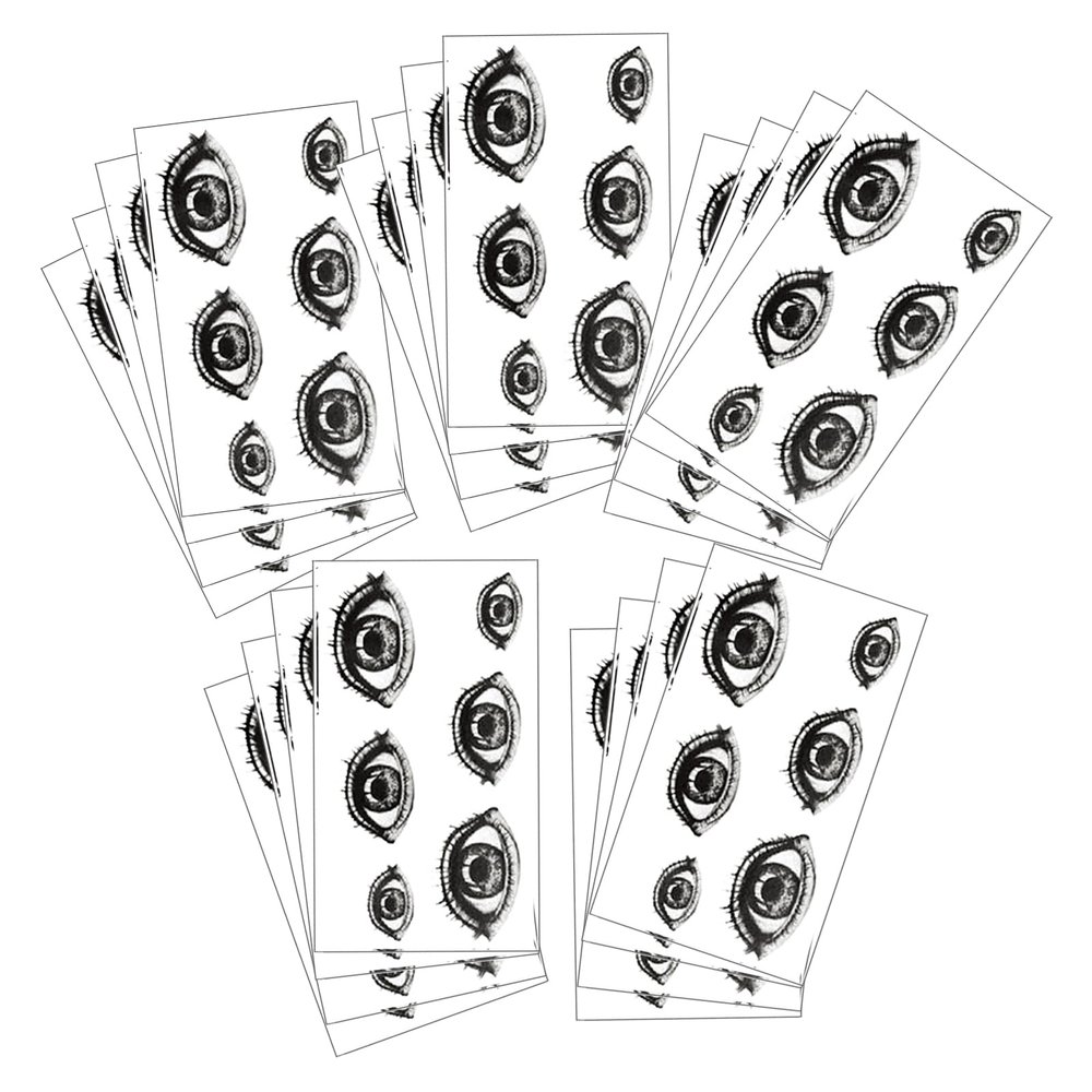 20 Sheet Cute Eye Temporary Tattoo, Small Black Fake Eye Tattoo Sticker for Women Men, Realistic Temp Tatoo Hand Wrist Arm Boy Girl Halloween Body Art Makeup