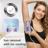 IPL Laser Hair Removal Device for Women & Men - Safe At-Home 45F Ice-Cooling Contact for Painless & Long-Lasting Results, 86% Less Hair In 3 Weeks for Full Body & Face, Purple view 2