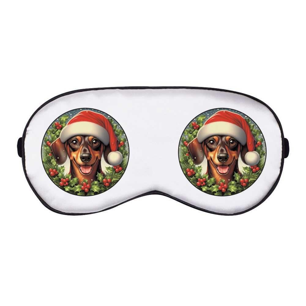 Azeeda 'Dachshund Wearing Santa Hat' Sleep/Travel Eye Mask (EY00033694)