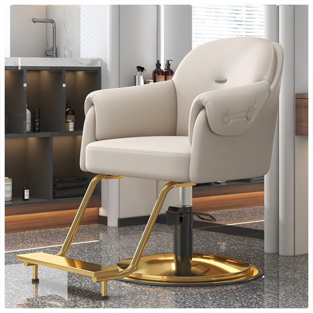 Barber Chair, Hair Salon Chair for Stylist with Hydraulic Pump, 360 Swivel Height Adjustable Barber Chair for Tattoo Shop, Hair Stylist,White,B