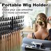 HEVOY Braiding Hair Rack Standing for Salon Home, Hair Extension Holder & Hanger, Height Adjustable Braiding Storage Rack, 144 Pegs Divider for Separator Stand Display (Black) view 2