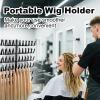 HEVOY Braiding Hair Rack Standing for Salon Home, Hair Extension Holder & Hanger, Height Adjustable Braiding Storage Rack, 144 Pegs Divider for Separator Stand Display (Black) view 3