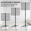 HEVOY Braiding Hair Rack Standing for Salon Home, Hair Extension Holder & Hanger, Height Adjustable Braiding Storage Rack, 144 Pegs Divider for Separator Stand Display (Black) view 4