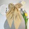 1PC Khaki Bow Large Satin Hair Bows With Long Tail Elegant Bow Hair Clips French Barrettes Hair Clips Accessories For Women Daily Wear Suitable For festival Gifts For Women Claw Clips School Stuff view 2