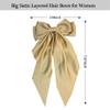 1PC Khaki Bow Large Satin Hair Bows With Long Tail Elegant Bow Hair Clips French Barrettes Hair Clips Accessories For Women Daily Wear Suitable For festival Gifts For Women Claw Clips School Stuff view 3