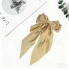 1PC Khaki Bow Large Satin Hair Bows With Long Tail Elegant Bow Hair Clips French Barrettes Hair Clips Accessories For Women Daily Wear Suitable For festival Gifts For Women Claw Clips School Stuff view 4