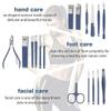 16-in-1 Professional Manicure & Pedicure Set for Men & Women  Stainless Steel Nail Care Kit with Toenail Clippers, Grooming Tools & Travel Case (Blue) view 2