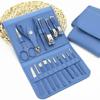16-in-1 Professional Manicure & Pedicure Set for Men & Women  Stainless Steel Nail Care Kit with Toenail Clippers, Grooming Tools & Travel Case (Blue) view 4