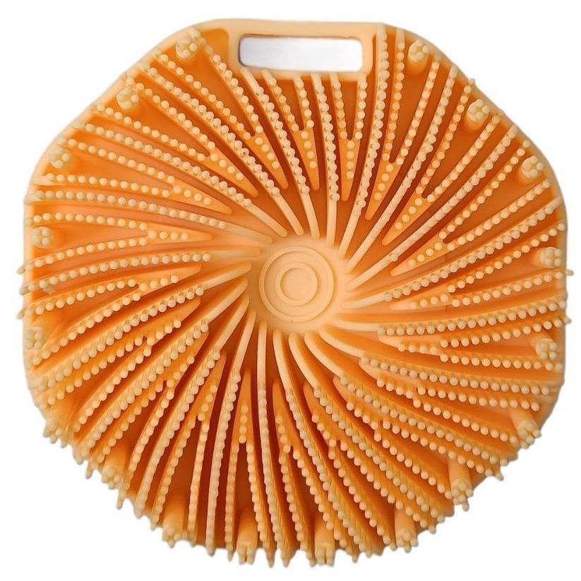 Silicone Body Scrubber  Exfoliating Body Brush, Replaces Loofah,Foot Brush for Shower for Spa,Travel (Orange)