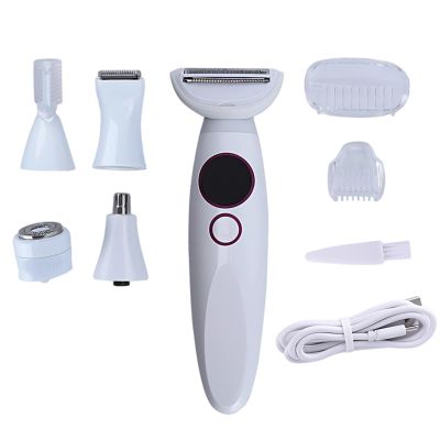 NinthAvenue Basics Type-C 5-in-1 Multifunctional Razors, Led Display Women's Waterproof Shaver, Charging Dock Included, Body Grooming, Present Box