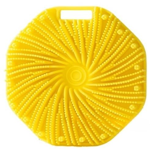 Silicone Body Scrubber Exfoliating Body Brush, Replaces Loofah,Foot Brush for Shower for Spa,Travel (Yellow)