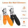 YBEATY 2 Pcs Wide Jaw Opening Anti-Splash Slanted Nail Clipper Fingernail and Toenail Clippers Long Handle No Splash Ingrown Nail Trimmer Slanted Nails Clippers for Ingrown Nails Women Men view 2