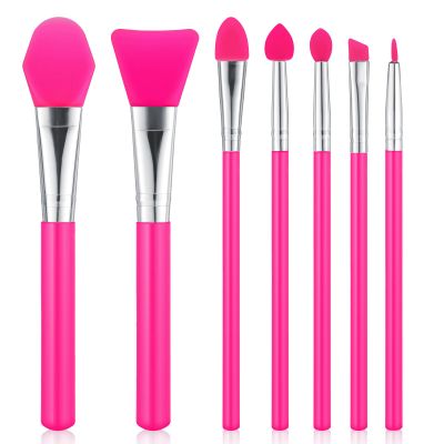 7PCS Silicone Brush Applicator Kit, Resin Brush Applicator UV Resin Brushes Applicators Jelly Brushes Applicators for Cream Makeup Products and Epoxy Art Crafting, Red