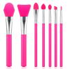 7PCS Silicone Brush Applicator Kit, Resin Brush Applicator UV Resin Brushes Applicators Jelly Brushes Applicators for Cream Makeup Products and Epoxy Art Crafting, Red view 1