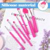 7PCS Silicone Brush Applicator Kit, Resin Brush Applicator UV Resin Brushes Applicators Jelly Brushes Applicators for Cream Makeup Products and Epoxy Art Crafting, Red view 4