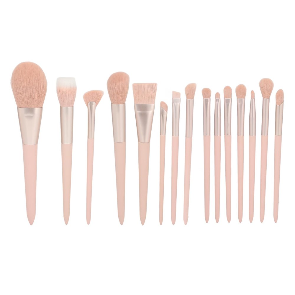 15Pcs Makeup Brush Kit, Synthetic Eyeshadow Makeup Brush Set, Soft and Dense Artificial Brushes for Powder Concealers, Complete Makeup Brush Kit with Ergonomic