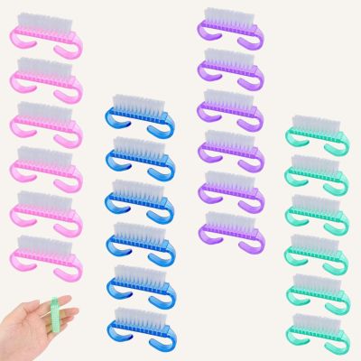24Pcs Handle Grip Nail Brush, Fingernail Scrub Cleaning Brushes for Toes and Nails Cleaner, Pedicure Brushes Tool for Women Men Girls (Multicolor)