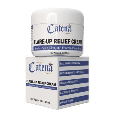 Catena Flare-Up Relief Cream | Hydrates and Calms Sensitive Scalp and Skin Areas | Soothes Inflamed Hair Follicules - 2 Oz.