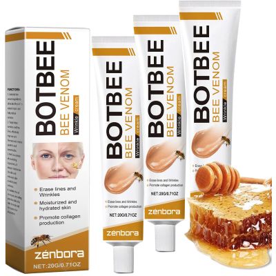 3 Pack Bee Venom Skin Restoration Cream for Lifting & Firming Saggy Face/Neck/Eyes, Wrinkle/Fine Lines/Eye Bag Removal, Restoring Elasticity & Deeply Moisturizing, Natural Bee Venom for All Skin Types