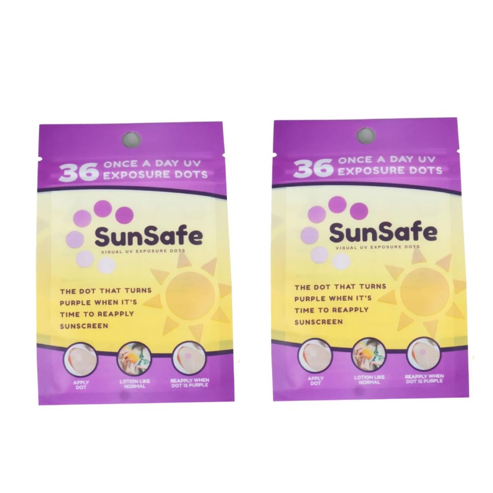 Sun Safe UV Dots- Water-Resistant Sunblock Stickers Protect Skin with SPF 30 Coverage- Track Sun Exposure with Easy-to-Use Sunscreen Dot- Ideal for Beach Days & Outdoor Fun-2 pack