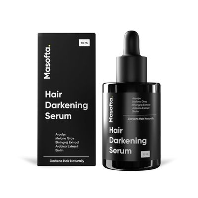 M.a.s.o.f.t.a Anti Grey Hair Darkening Serum | Reverses & Limits Hair & Beard Greying | Promotes Shinier Hair | With Arcolys, Melano Gray, Biotin & Bhringraj For Both Men & Women, 30ml.