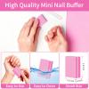 50PCS Mini Nail Buffer Block,Nail File,100/180 Grit Double Sided Sponge Files,Disposable Professional Manicure Prep Buffers for Acrylic & Natural Nails,Travel Size(Pink) view 2