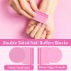 50PCS Mini Nail Buffer Block,Nail File,100/180 Grit Double Sided Sponge Files,Disposable Professional Manicure Prep Buffers for Acrylic & Natural Nails,Travel Size(Pink) view 4