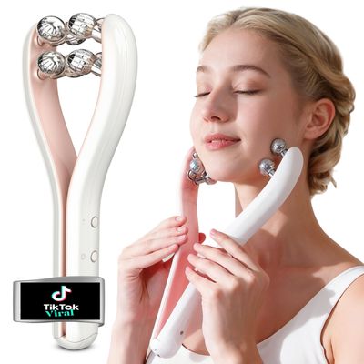 Microcurrent Facial Massager with 3D Roller, 3 Intensity Levels, USBC Rechargeable, Lifting & Toning Tool for Face & Neck, Gentle Contouring & Skincare Absorption