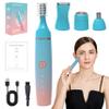 Epilator for Women 4 in 1 Waterproof Electric Hair Removal with 3 Heads Rechargeable Facial Hair Remover for Nose Eyebrow Face view 2