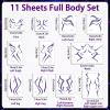 11 Sheet Movie Anime Purple Temporary Tattoos Stickers Demon Cosplay Whole Face Body Sticker Waterproof Tattoos Art Kpop Accessories Music Party Costume for Adults Kids view 2