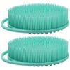2Pcs Silicone Body Scrubbers Soft Silicone Loofah with Handle Gentle Exfoliating Body Scrubber for Sensitive Skin Women Men Kid Scrubber view 1