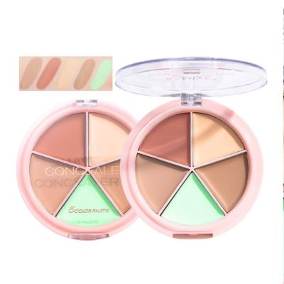 5 Colors Cream Contour Palette - Multi-Use Pot Concealer, High-Pigmented, Full Coverage & Crease-Proof, Lightweight, Face Tone Corrector, Buildable Suitable for Neutral and Warm Tones