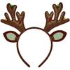 JazSwirl Reindeer Antlers Headband for Adults, 4.35.1 in Brown Plush Deer Antler Headband with Fuzzy Reindeer Ears, Antlers Hair Accessory for Christmas Party, Holiday Photo Props view 1