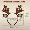 JazSwirl Reindeer Antlers Headband for Adults, 4.35.1 in Brown Plush Deer Antler Headband with Fuzzy Reindeer Ears, Antlers Hair Accessory for Christmas Party, Holiday Photo Props view 3