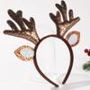 JazSwirl Reindeer Antlers Headband for Adults, 4.35.1 in Brown Plush Deer Antler Headband with Fuzzy Reindeer Ears, Antlers Hair Accessory for Christmas Party, Holiday Photo Props view 4