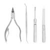 4PCS Nail Care Kit, Cuticle Nipper Set with Nail Lifter Dead Skin Fork Nail File Professional Stainless Steel Manicure Tools for Home view 1