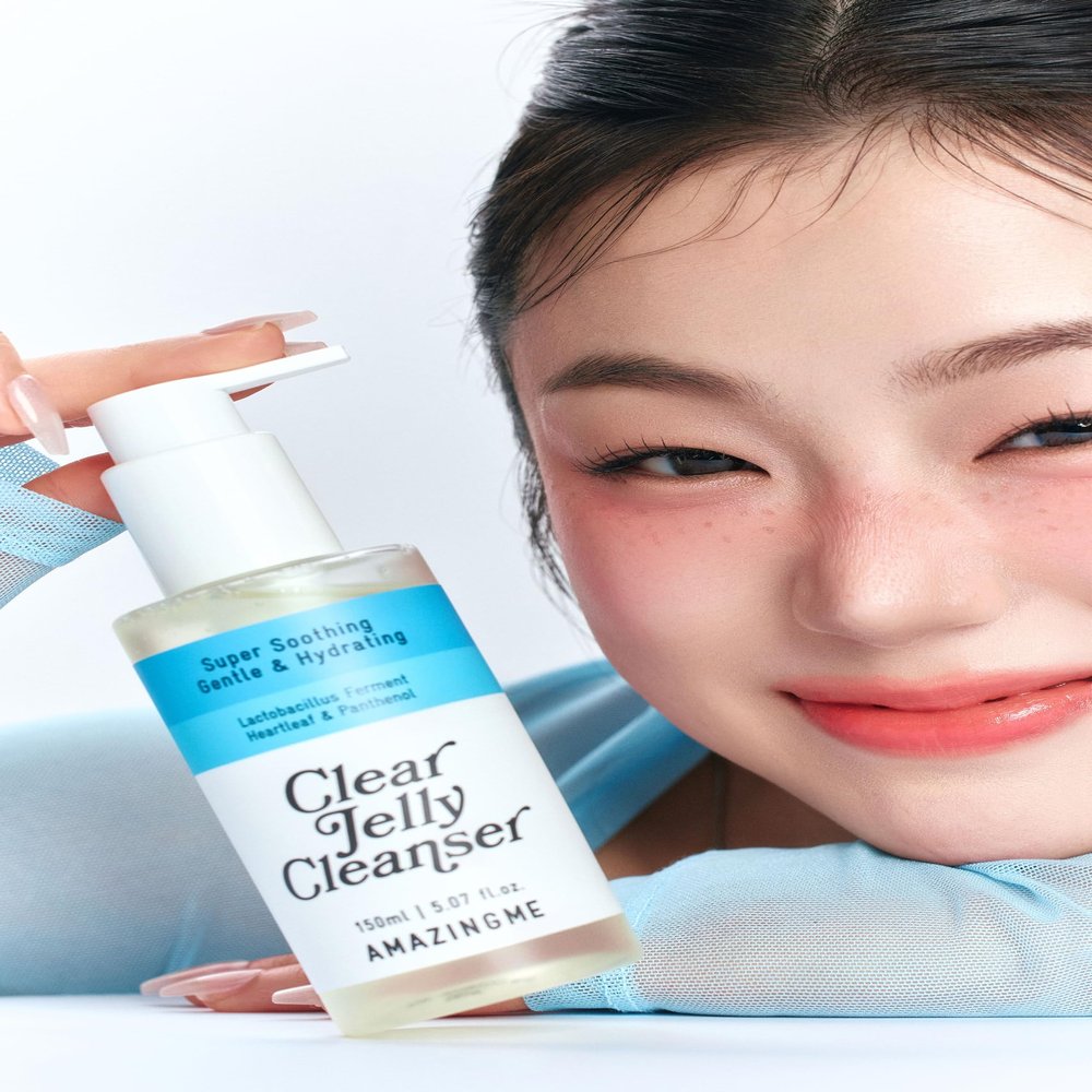 AMAZINGME Clear Jelly Cleanser, Super Soothing Gentle & Hydrating Face Wash with Heartleaf Exosome, Lactobacillus Ferment, Panthenol, 5.07 fl.oz./150ml
