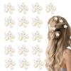 16PCS Mini Pearl Hair Clips with Flowers, Small Pearl Flower Hair Clips for Women Thin Thick Hair, Sweet Korean Small Pearls Claw Clip Accessories for Girls and Women Gift Party Wedding Daily Use view 1