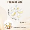 16PCS Mini Pearl Hair Clips with Flowers, Small Pearl Flower Hair Clips for Women Thin Thick Hair, Sweet Korean Small Pearls Claw Clip Accessories for Girls and Women Gift Party Wedding Daily Use view 2