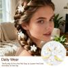 16PCS Mini Pearl Hair Clips with Flowers, Small Pearl Flower Hair Clips for Women Thin Thick Hair, Sweet Korean Small Pearls Claw Clip Accessories for Girls and Women Gift Party Wedding Daily Use view 4