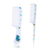 2pcs Baby Hair Comb Set, Blue Dinosaur Mini Fine Tooth & Rat Tail Comb view 1