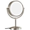 EMMUZMJVJ Makeup Mirror with Light and Magnification, 8 Inch Brass Double Sided Countertop Vanity Mirrors, 360 Rotation LED Lighted Cosmetic,Black,7X(Nickel,5X) view 1