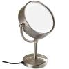 EMMUZMJVJ Makeup Mirror with Light and Magnification, 8 Inch Brass Double Sided Countertop Vanity Mirrors, 360 Rotation LED Lighted Cosmetic,Black,7X(Nickel,5X) view 3