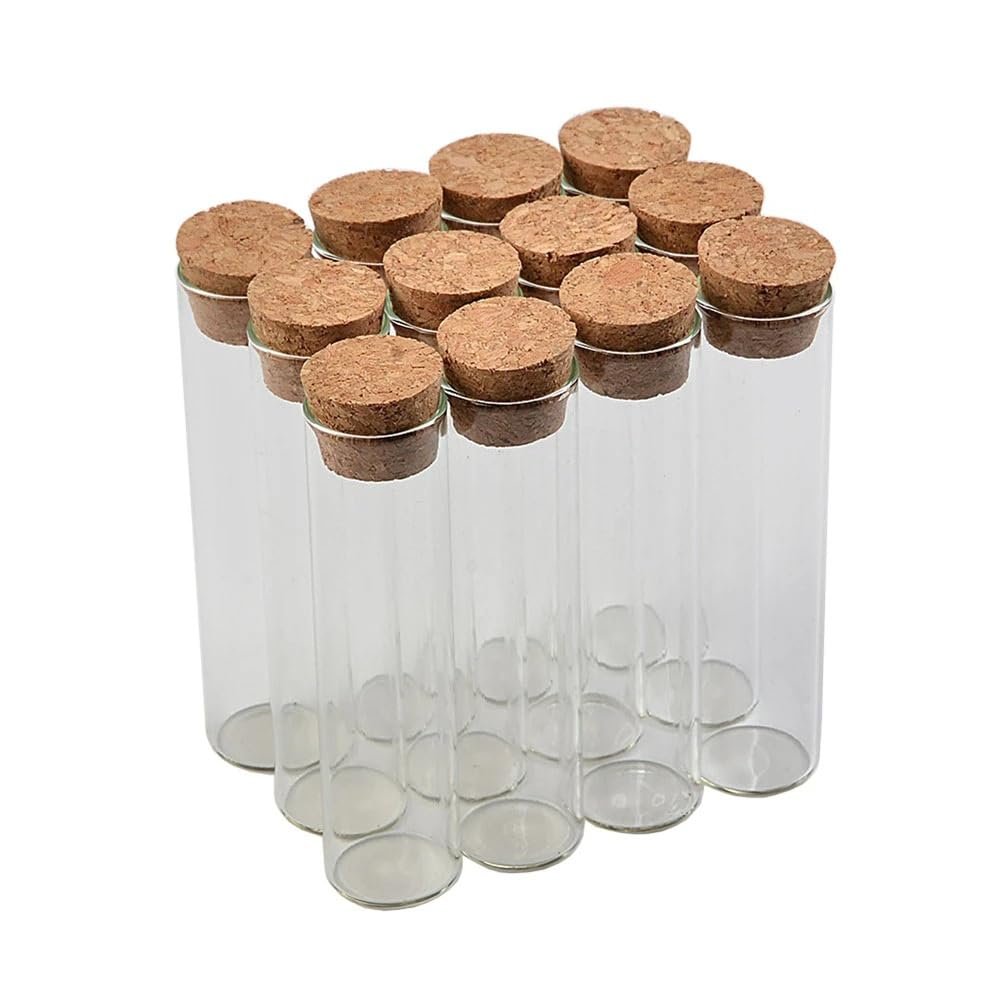 ZGHQHCDRH 50pcs 30ml Clear Glass Bottles with Cork Stopper - Food Grade Storage Vials, Perfect for Perfumes, Wishes, and Cosmetics