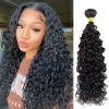 Water Wave Human Hair Bundles 14 Inch One Bundle Deep Curly Human Hair Double Weft Natural Wave Wet and Wavy Hair Extensions view 1
