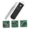 Alipis Stainless Steel Nose Hair Clip with Round Head Design Multipurpose Male Nasal Hair Grooming Tool for Eyebrows Face Body Lightweight Portable Trimmer with Black Leather Case for view 4