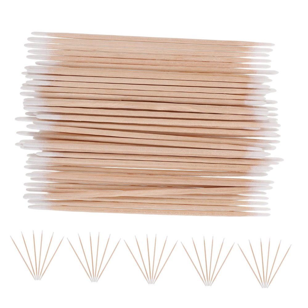 WRITWAA 1200pcs Fine Tip Cotton Swabs with Wooden Handles for Precision Nail Art Manicure Eyebrow Tattoo Cleaning Disposable Long Cotton Swabs for Beauty Salon and Home Use
